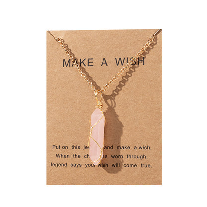 Men's And Women's Fashion Simple Copper Wire Hexagon Prism Necklace