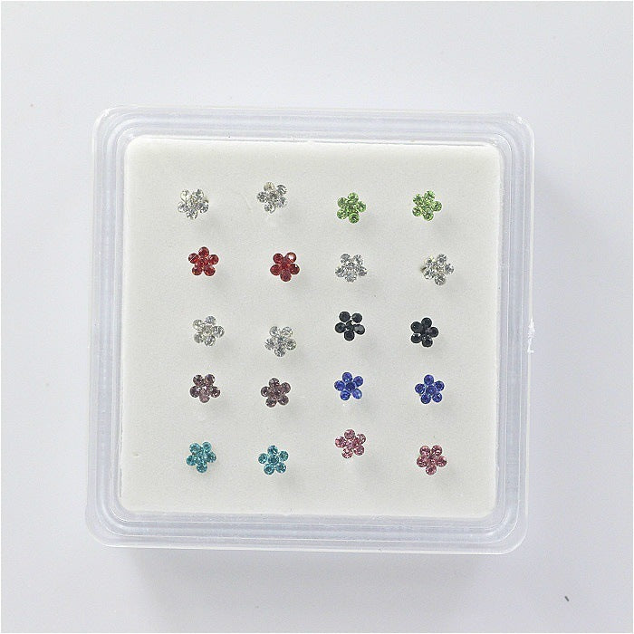 Colorful Spot Drill Flower Shape Nose Stud