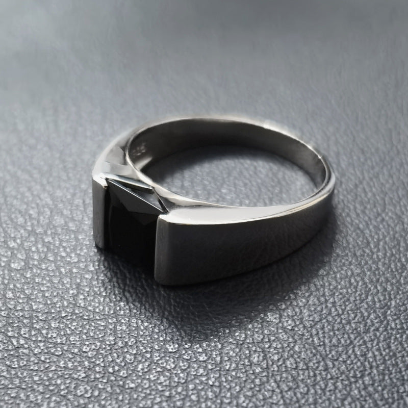 925 Sterling Silver Sapphire Emerald Men's Ring Fashion Jewelry