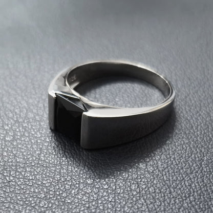 925 Sterling Silver Sapphire Emerald Men's Ring Fashion Jewelry