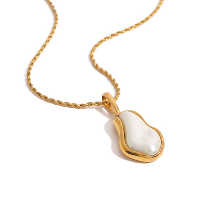 Stainless Steel Pearl Necklace Female Niche