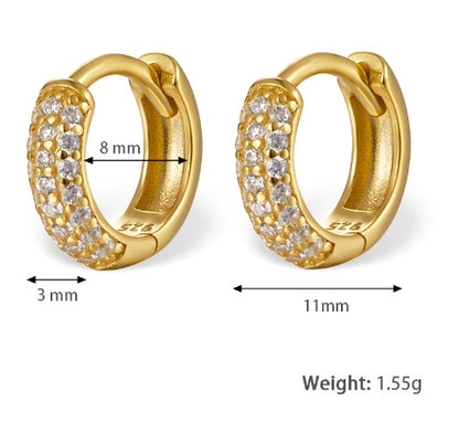 Amy Chunky Paved Hoops Earrings