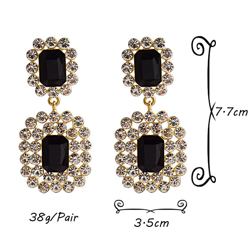 Fashion Earrings Diamond-studded Round Geometric Accessories
