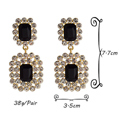 Fashion Earrings Diamond-studded Round Geometric Accessories