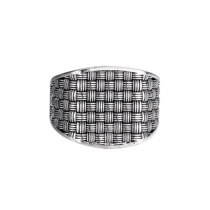 925 Sterling Silver Square Woven Ring