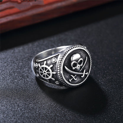 Personalized Retro Skull Men's Titanium Steel Ring