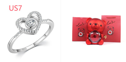 S925 Sterling Silver Love Full Diamond Ring