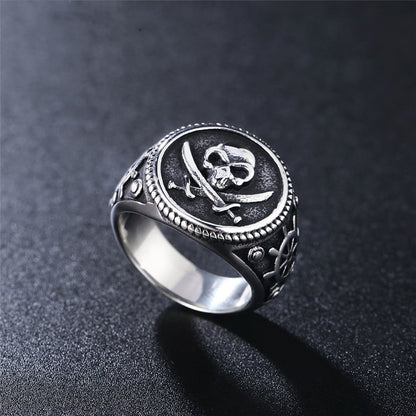Personalized Retro Skull Men's Titanium Steel Ring