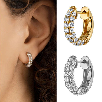 European And American Golden Geometric Circle Earrings