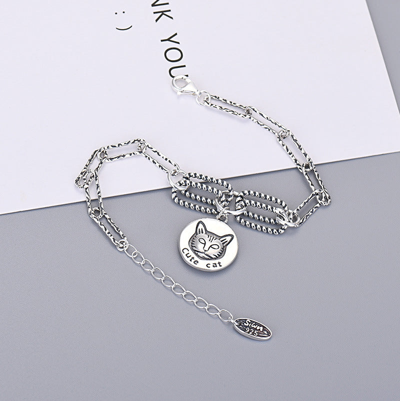 Student Personality Kitten Pendant In Sterling Silver