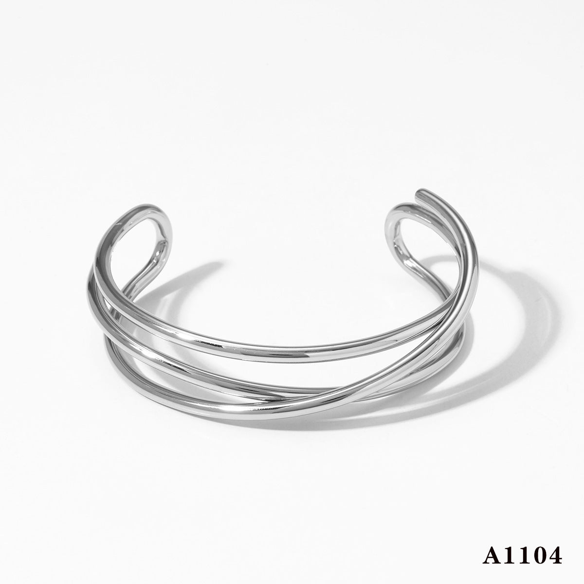 Metal Line Open-ended Bracelet Stainless Steel Irregular