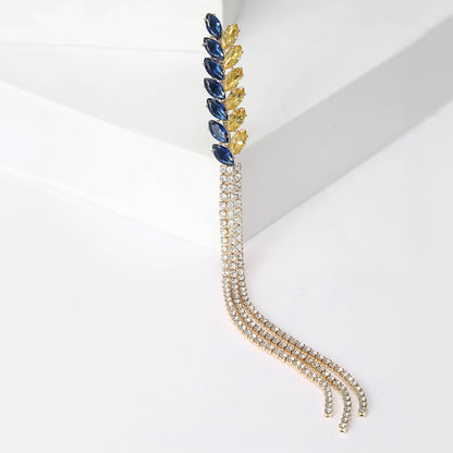 European And American Rhinestone Wheat Chain Brooch