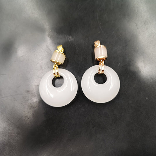 Gold Silk Jade Safe Buckle Inlaid Pendant