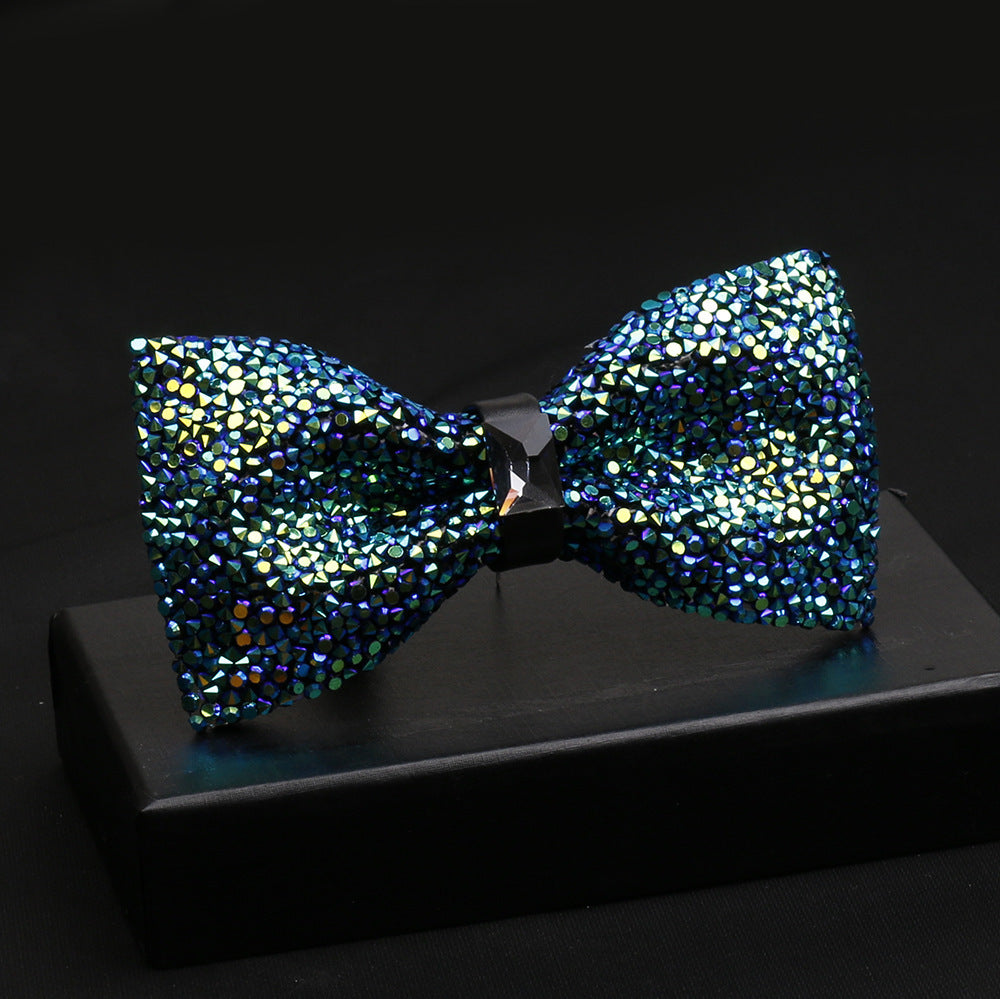 Fashionable Men's Shiny Diamond Bow Tie