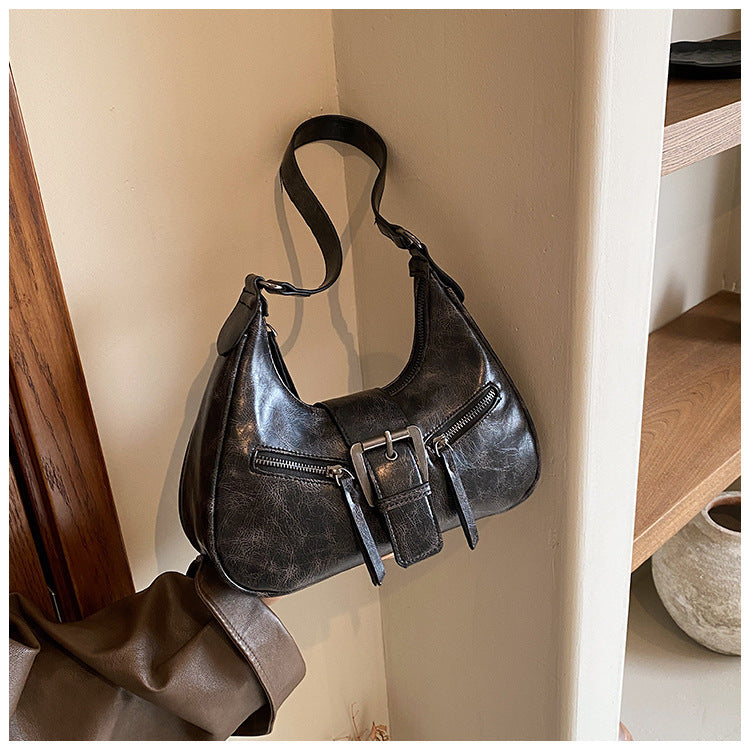 Women's One-shoulder Niche Original Design New Autumn And Winter Maillard Style Underarm Bag