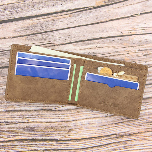 New Fashion Men's Short Vintage Frosted Wallet