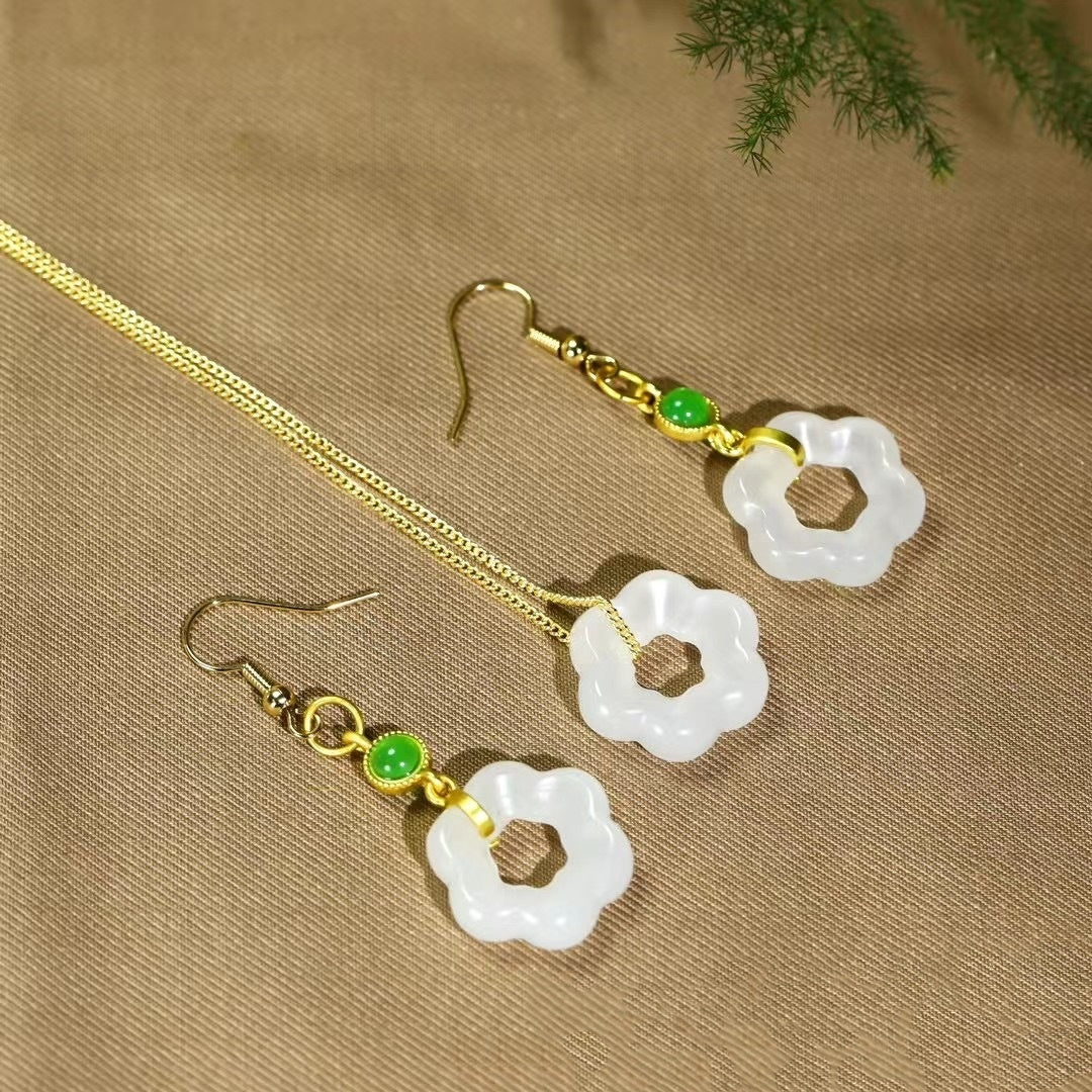 إكسسوارات زينة الأقراط العتيقة المصنوعة من اليشم DIY