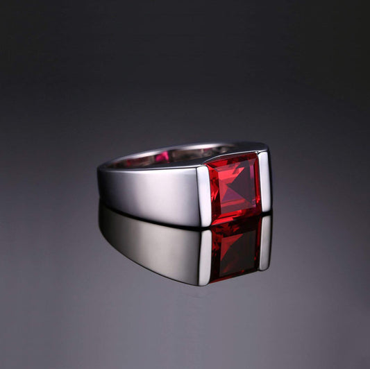 925 Sterling Silver Sapphire Emerald Men's Ring Fashion Jewelry