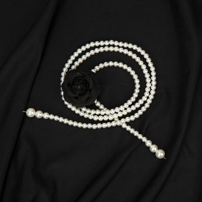 Sweet Pearl Women's Handmade Flowers Thin Waist Chain Accessory