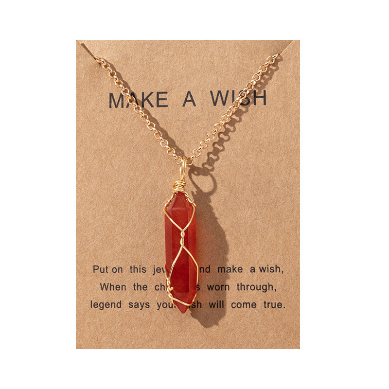 Men's And Women's Fashion Simple Copper Wire Hexagon Prism Necklace