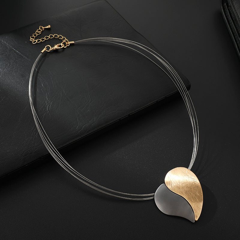 Fashion Choker Love Pendant Stitching Female