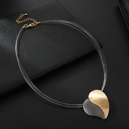 Fashion Choker Love Pendant Stitching Female